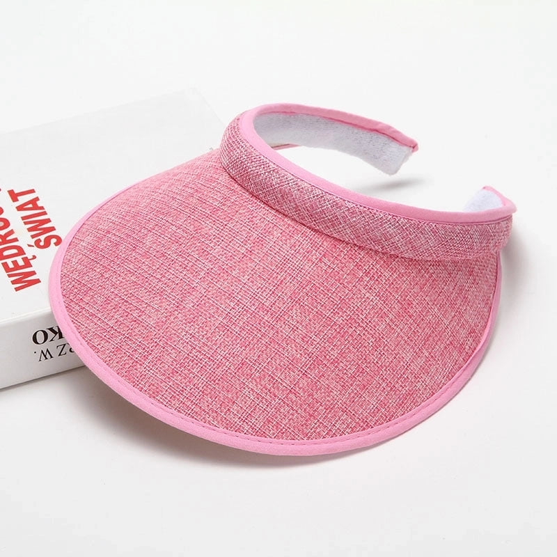 Women's Minimalist Solid Color Flat Eaves Straw Hat