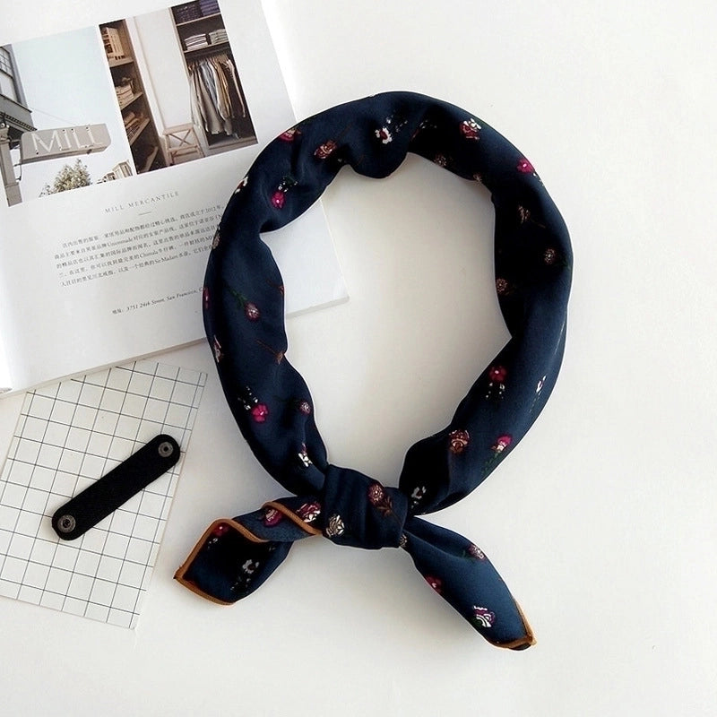 Unisex Sweet Stripe Silk Scarf