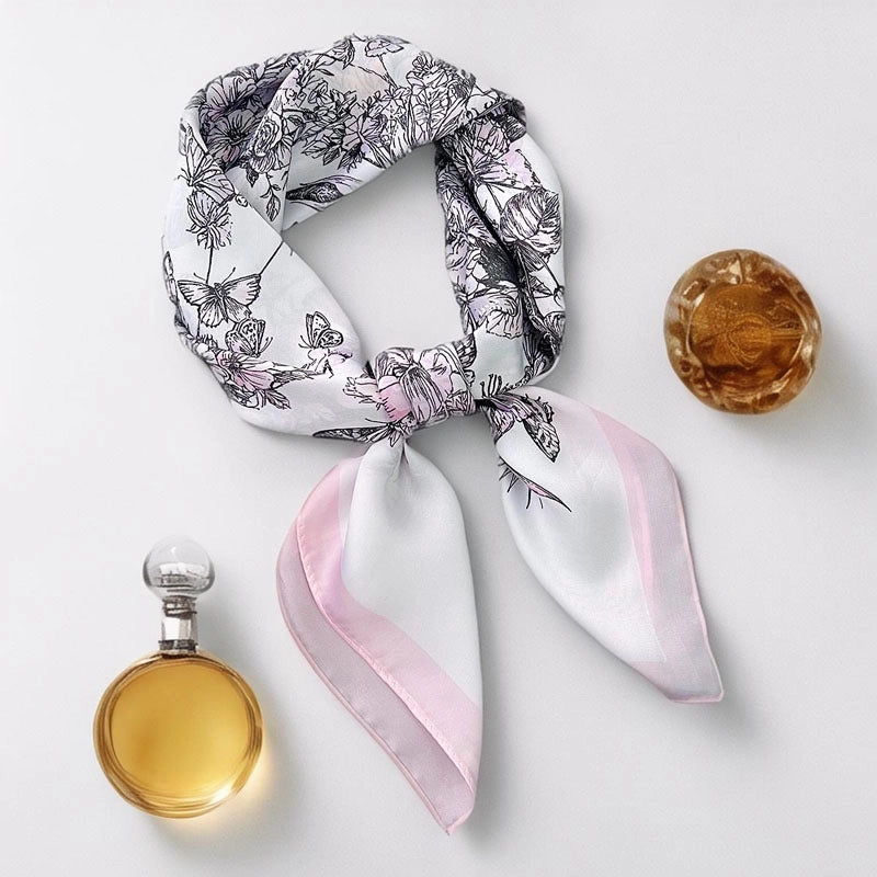 Women's Casual Elegant Minimalist Printing Satin Printing Silk Scarf