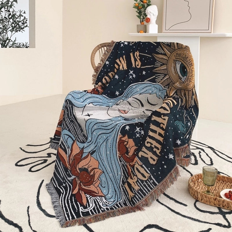 Fashion Flower Butterfly Cotton Blanket