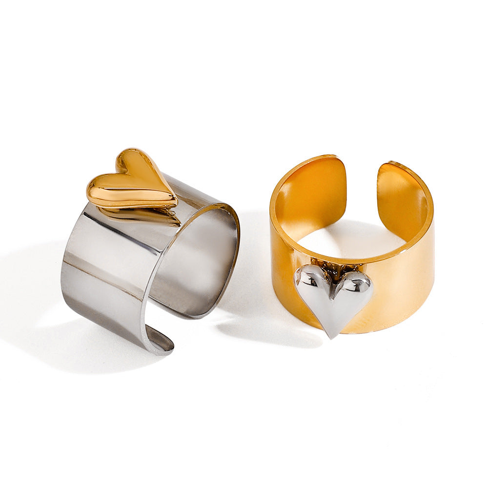 Love Heart Titanium Steel Ring Jewelry Rings Stainless Steel
