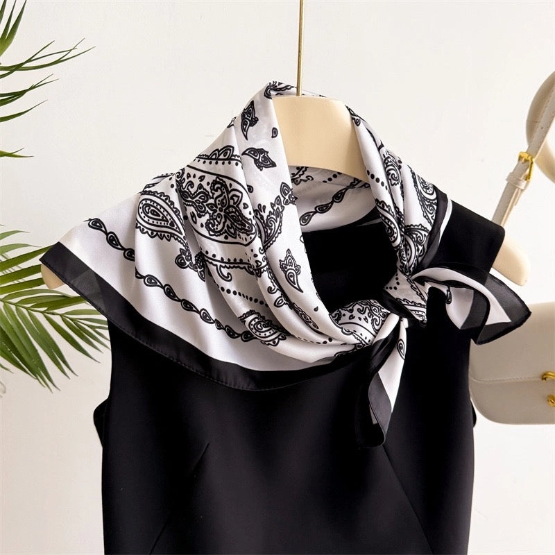 Women's Casual Vacation Lemon Flower Satin Printing And Dyeing Printing Dyeing Silk Scarf