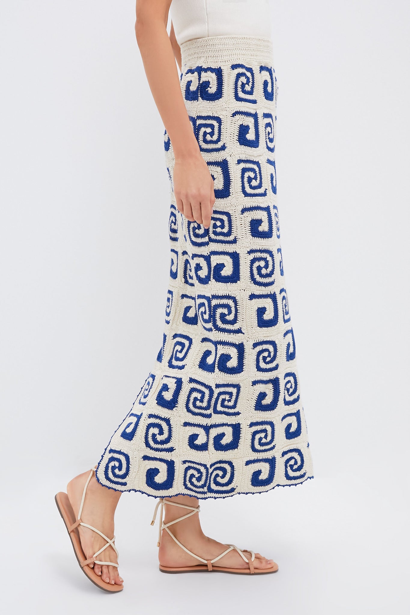 Blue Swirl Crochet Ana Skirt