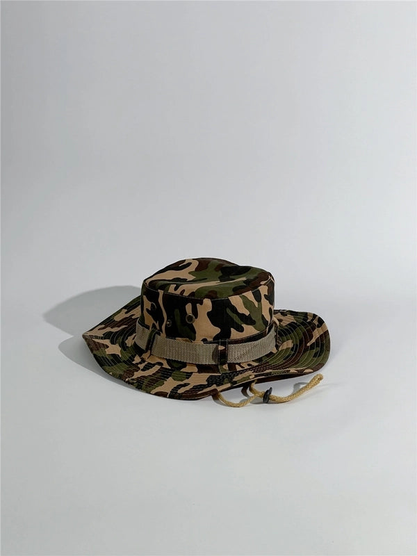 Unisex Tropical Solid Color Wide Eaves Bucket Hat