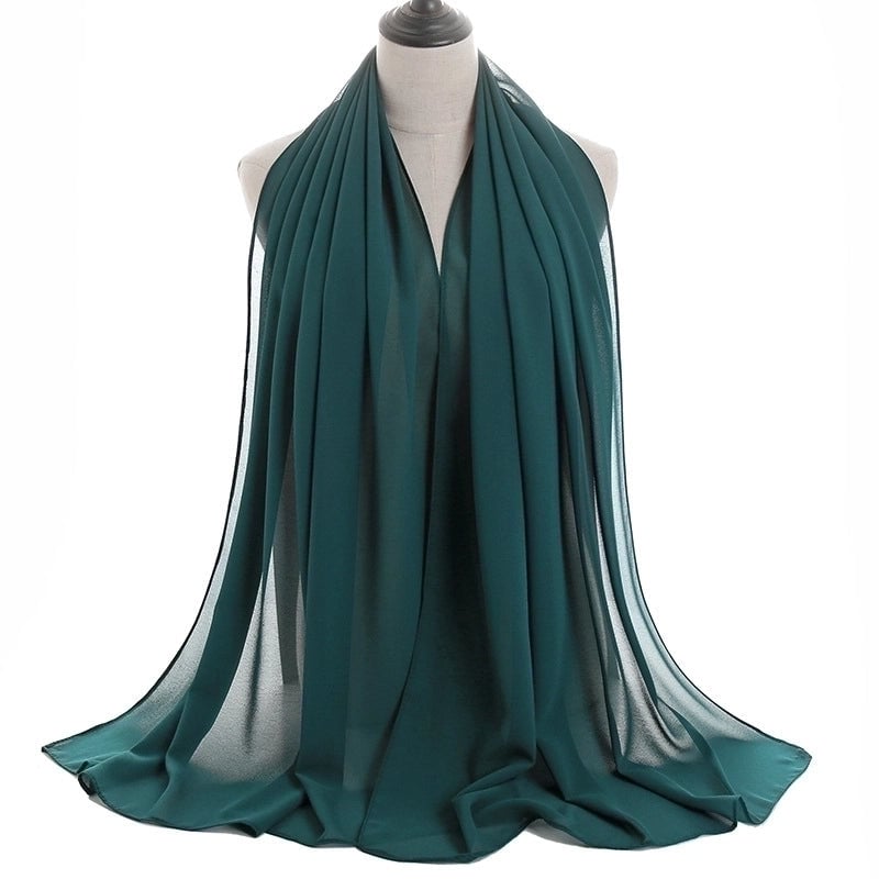Women's Minimalist Solid Color Chiffon Cotton Linen Scarves