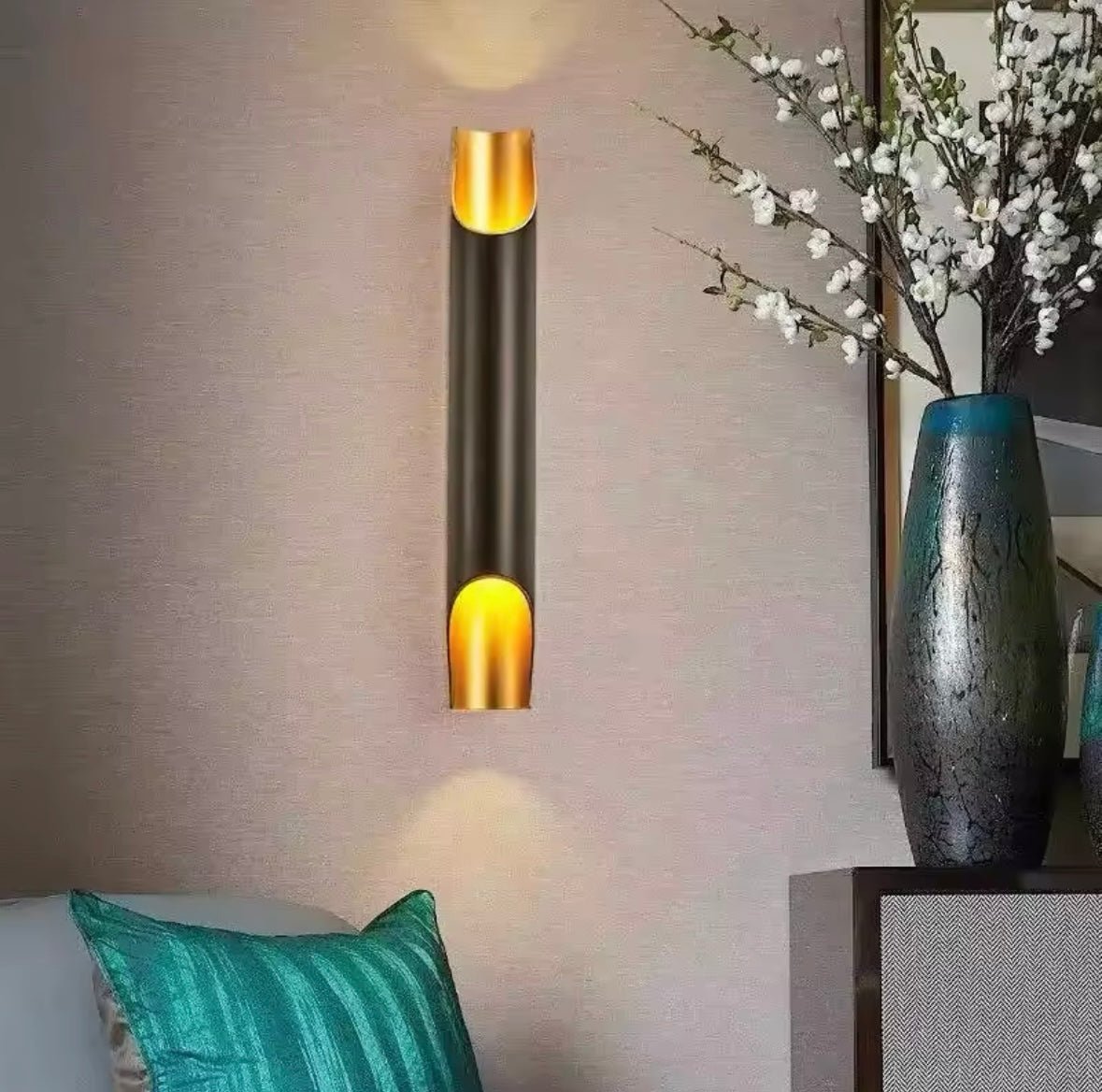 Modern Wall Sconce with Gold Accents