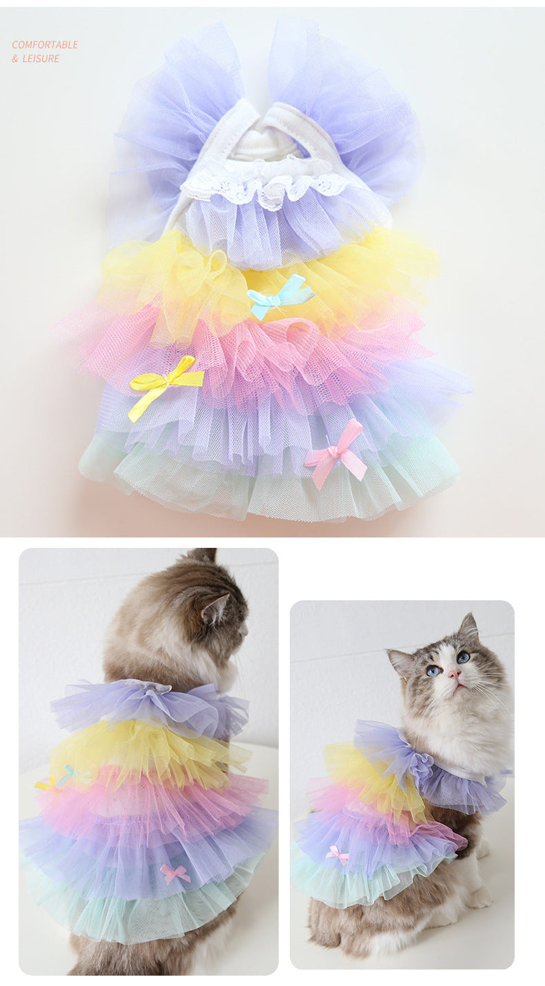 Multi-Color Layered Dog Cat Princess Dress