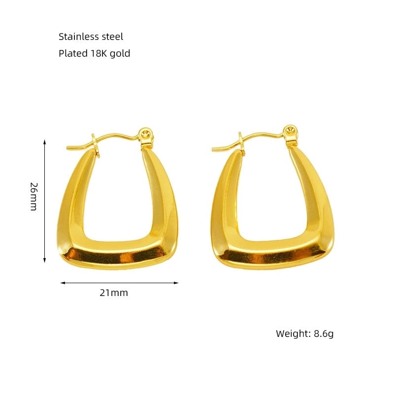 1 Pair Minimalist Bow Knot 304 Stainless Steel 18K Gold Plated Hoop Earrings