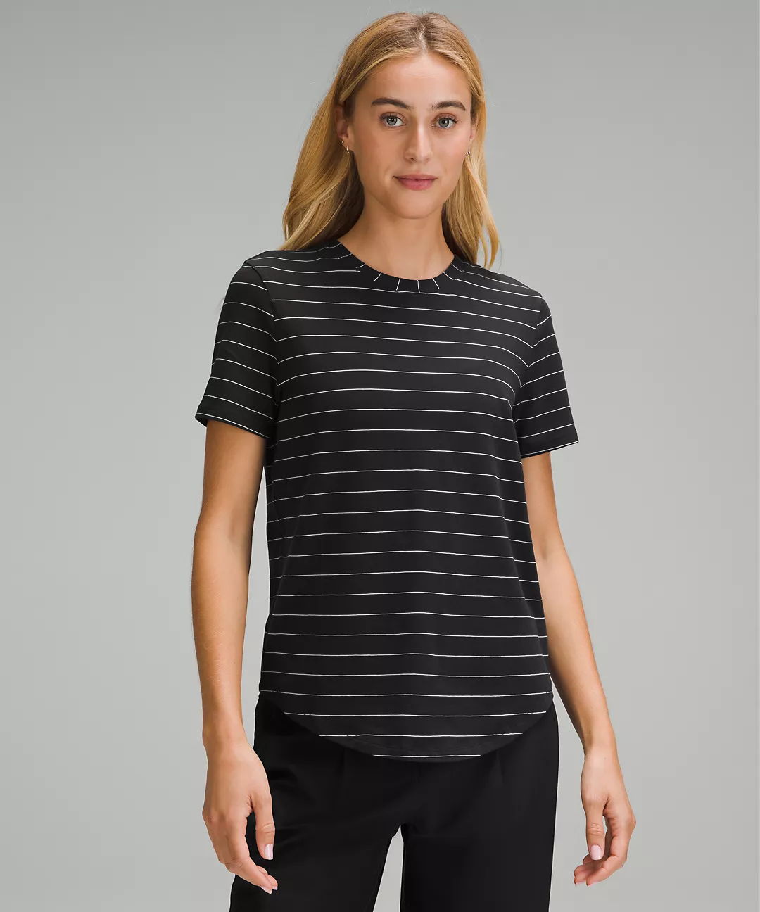 Love Curved-Hem Crewneck T-Shirt