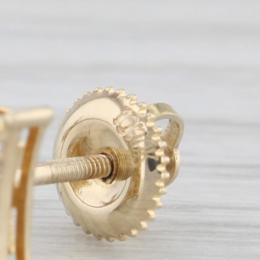 0.12ctw Pave Diamond Stud Earrings 10k Yellow Gold Screw Back Studs