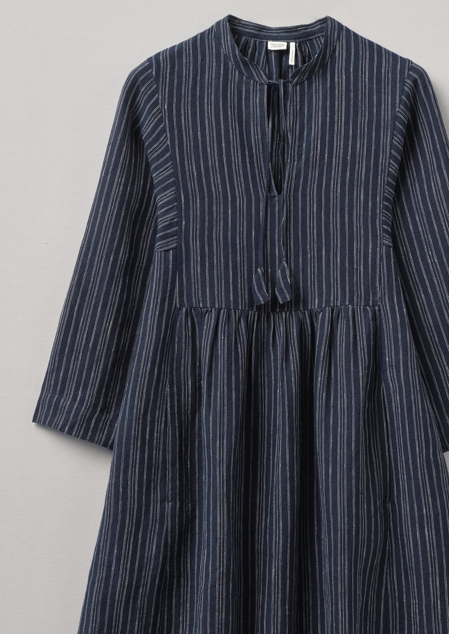 Stripe Linen Tunic Dress | Navy