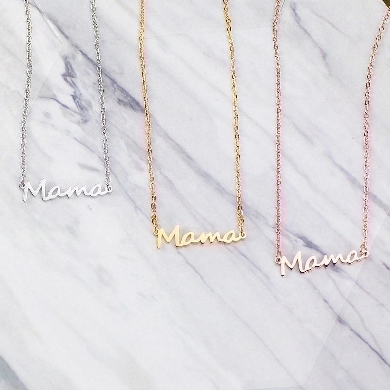 304 Stainless Steel 18K Gold Plated Minimalist Plating Letter Pendant Necklace