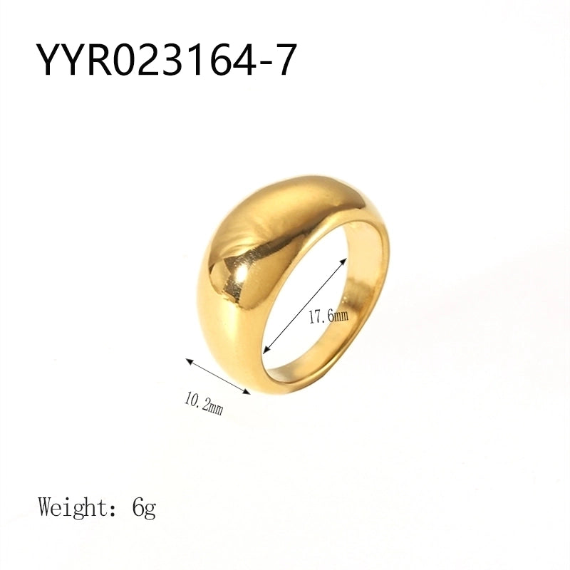 IG Style Retro Geometric 304 Stainless Steel Natural Stone Rhinestones Zircon 18K Gold Plated Polishing Plating Inlay Rings