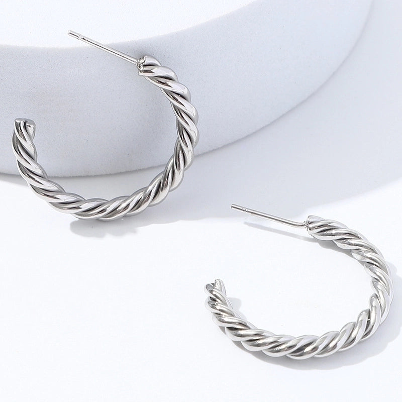 1 Pair Fashion Solid Color Plating 201 Stainless Steel 18K Gold Plated Earrings