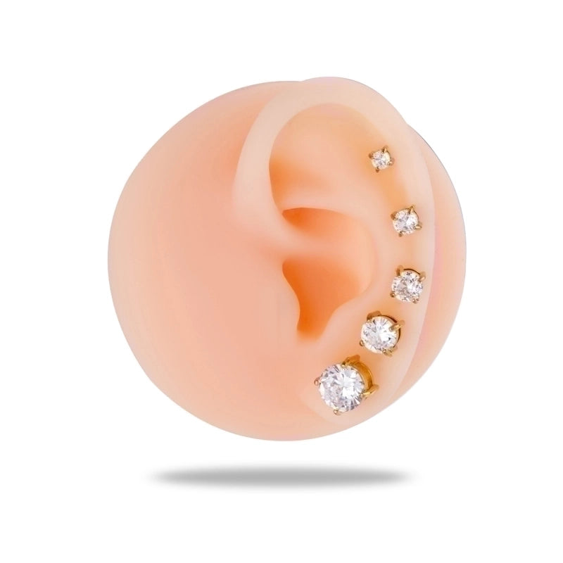 1 Piece Ear Cartilage Rings & Studs Minimalist Round 316L Stainless Steel  Plating Inlay Zircon