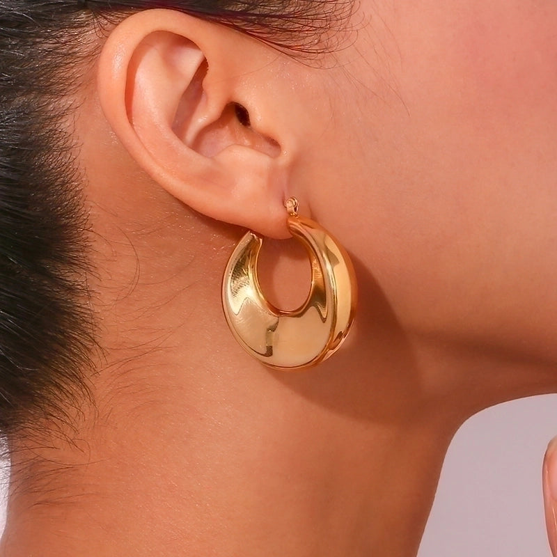 1 Pair Minimalist Classic Style Solid Color Plating 304 Stainless Steel Rhinestones 18K Gold Plated Ear Studs