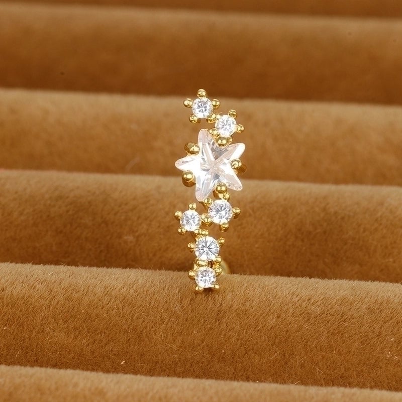 1 Piece Minimalist Geometric Plating Inlay Stainless Steel Zircon Cartilage Earrings