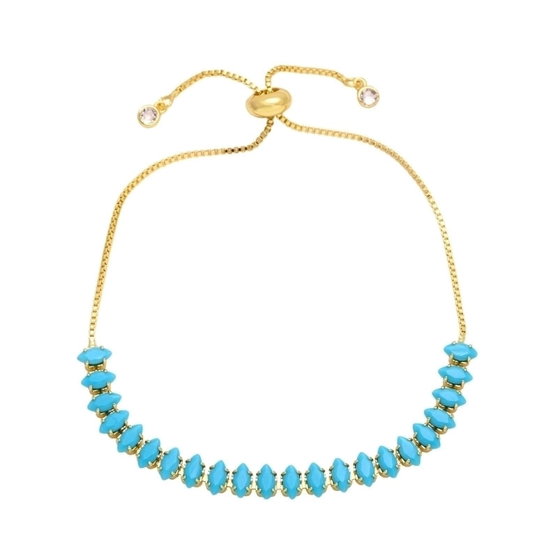 1 Piece Minimalist Leaf Copper Plating Inlay Zircon Bracelets