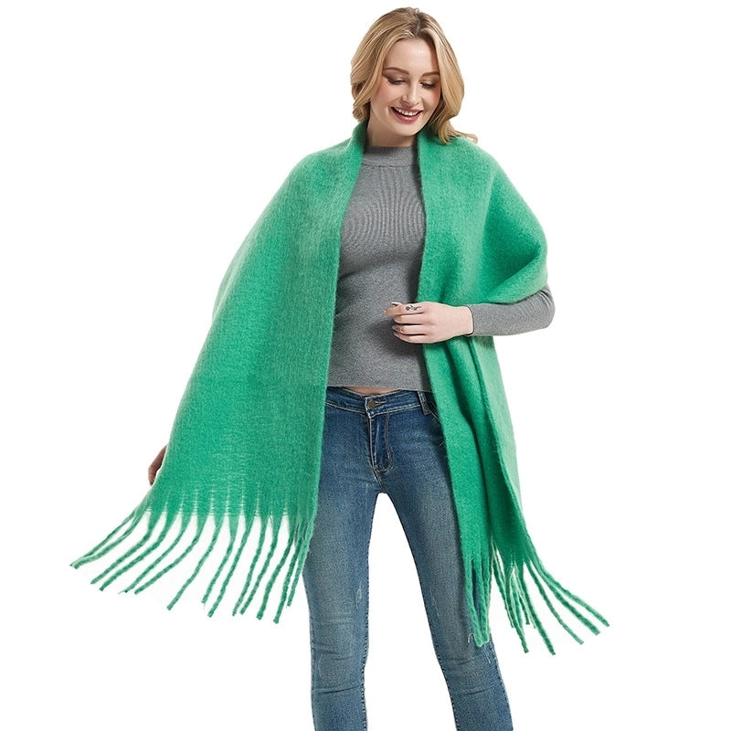 Women's Minimalist Solid Color Polyester Scarf