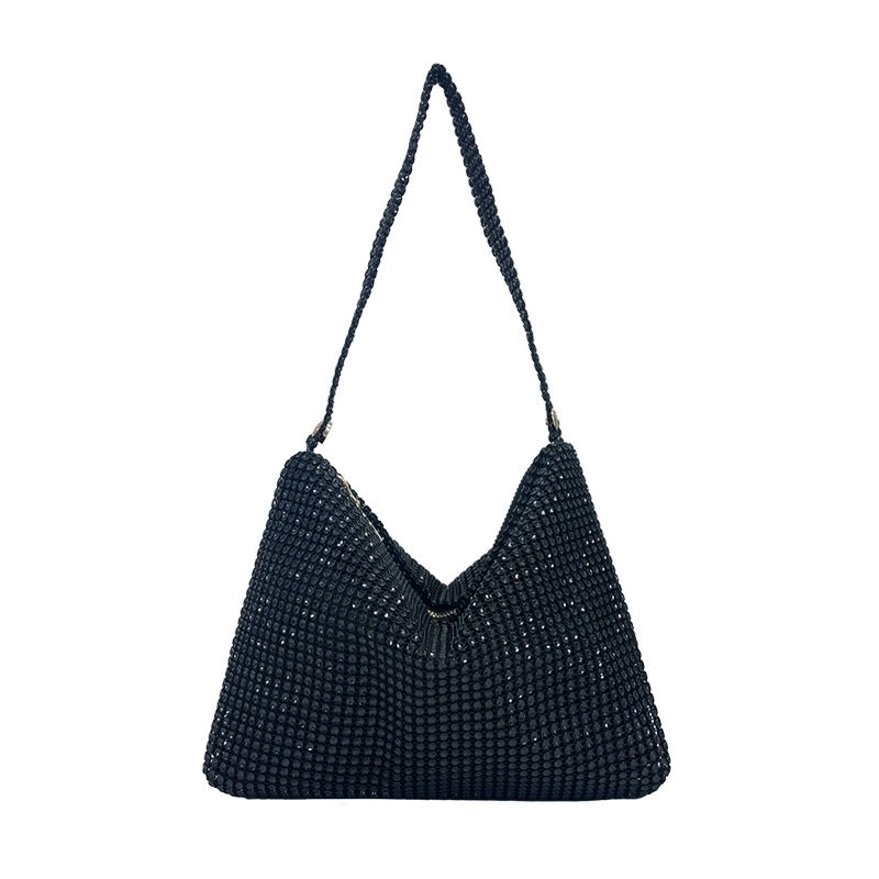 Women's Pvc Solid Color Elegant Vintage Style Square Magnetic Buckle Shoulder Bag Underarm Bag