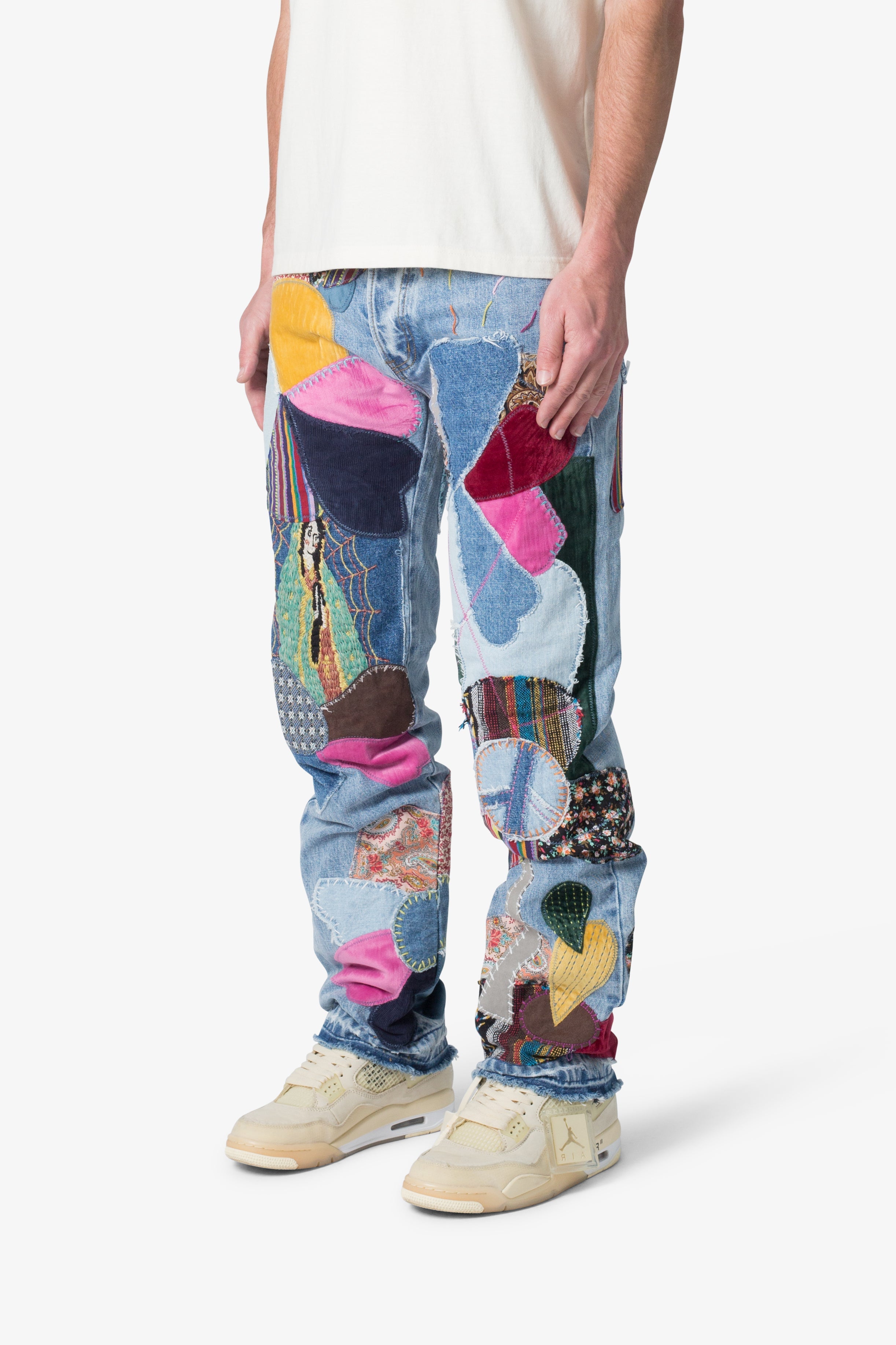 V647 Baggy Patchwork Denim - Blue/Multi