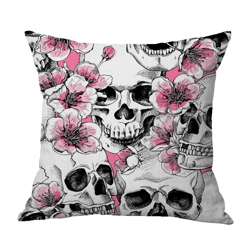 Halloween Punk Skull Linen Pillow Cases Couch & Sofa Decor