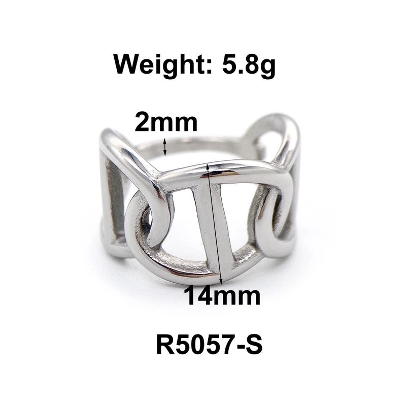 Fashion Solid Color 304 Stainless Steel Titanium Steel 18K Gold Plated Plating Rings