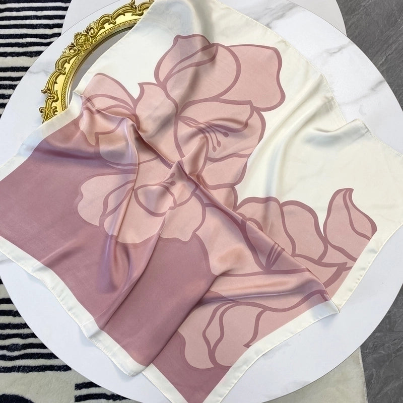 Women's Elegant Flower South  Satin Silk Scarves