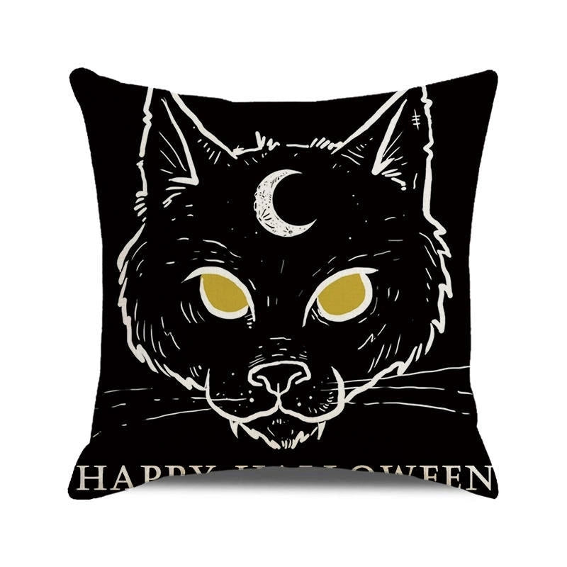 Halloween Retro Punk Palm Skull Cotton Pillow Cases Couch & Sofa Decor