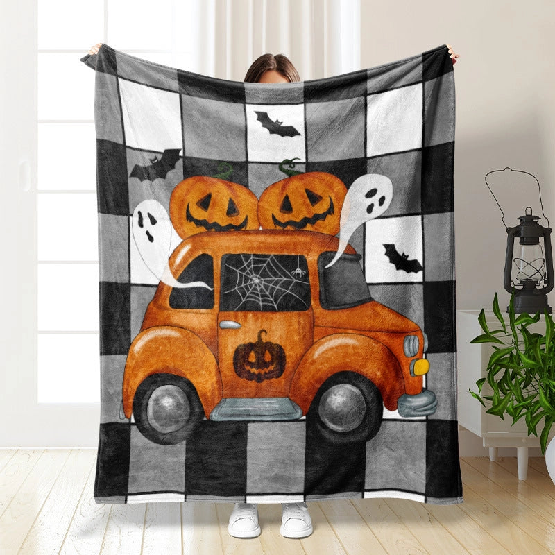 Halloween Cute Pumpkin Bat Ghost Polyester Blanket Couch & Sofa Decor