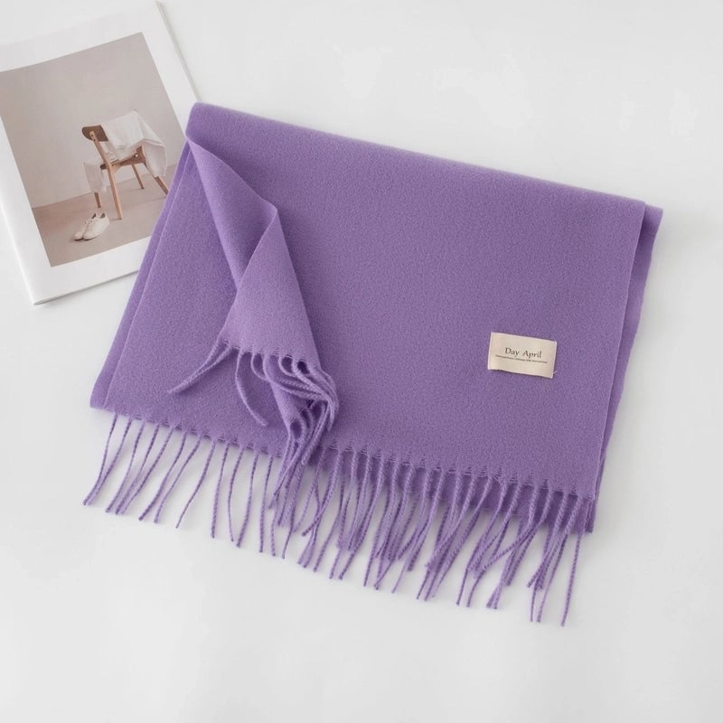 Women's Sweet Solid Color Polyester Scarf