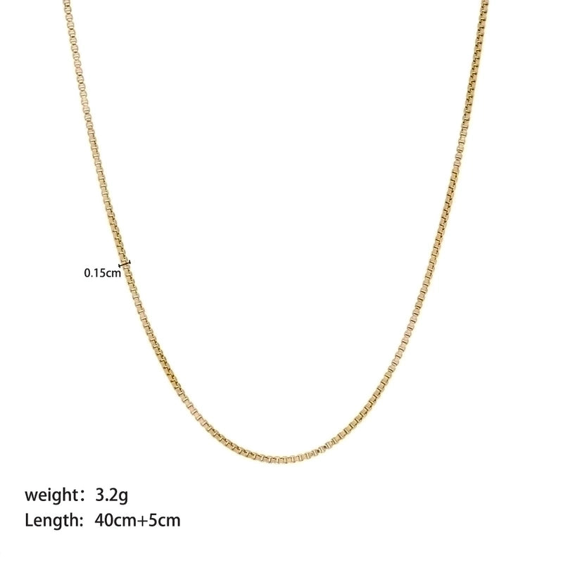 304 Stainless Steel 18K Gold Plated Streetwear Plating Metal Solid Color Sweater Chain Necklace