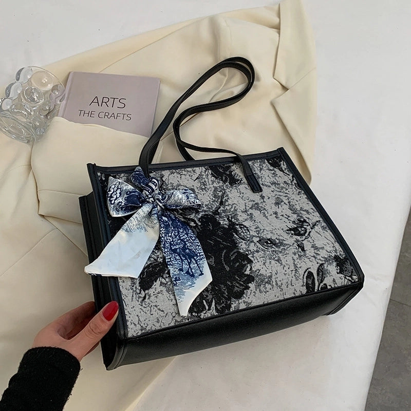 Women's Medium All Seasons Pu Leather Printing Vintage Style Square Zipper Shoulder Bag