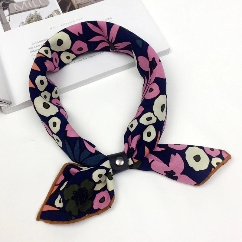 Unisex Sweet Stripe Silk Scarf
