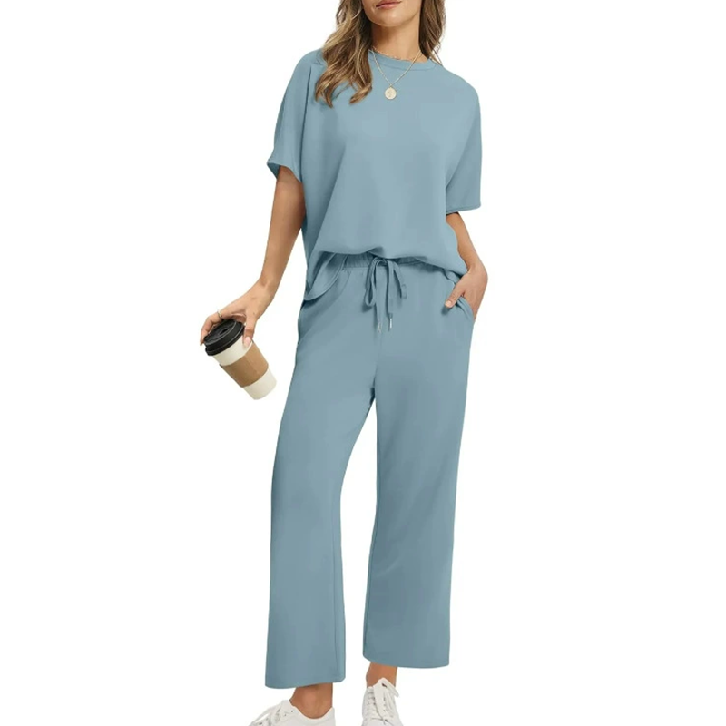 🌿 Soft casual two-piece set|loose cut + draped fabric soft and glutinous without sagging shoulders