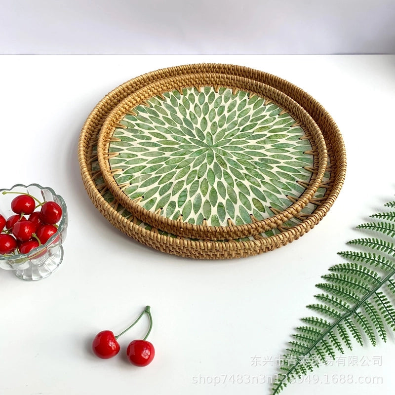 Pastoral Flower Grass Shell Fruit Plate