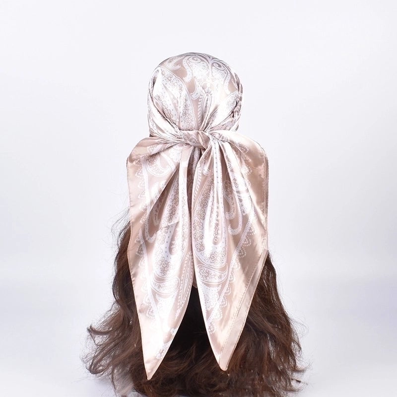 Women's Elegant Lady Paisley Satin Printing Silk Scarf