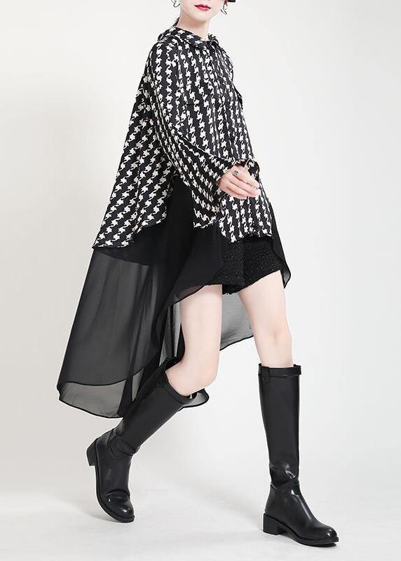 Beautiful Black Print flare sleeve Chiffon Jacket Summer