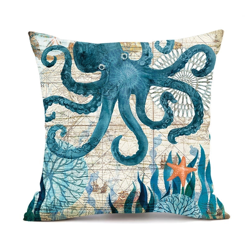 Retro Animal Ocean Blended Pillow Cases
