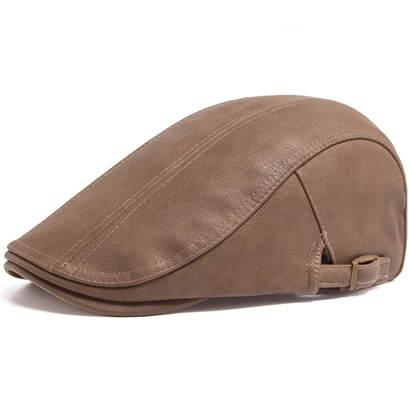 Men's Retro Solid Color Flat Eaves Beret Hat