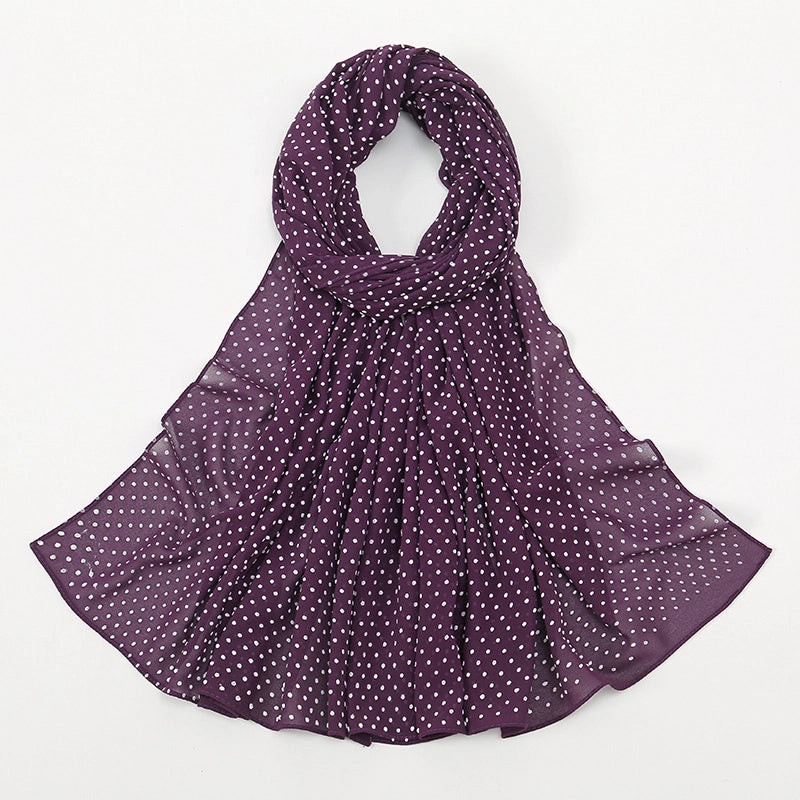 2 Pieces Women's Sweet Solid Color Chiffon Printing Shawl