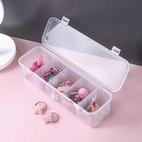 1pc Household Hair Accessories Storage Box. Five Compartment Storage Box For Storing