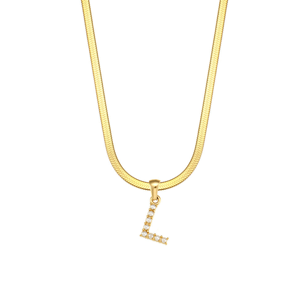 Fashion Letter Number Text Stainless Steel 18K Gold Plated Necklaces
