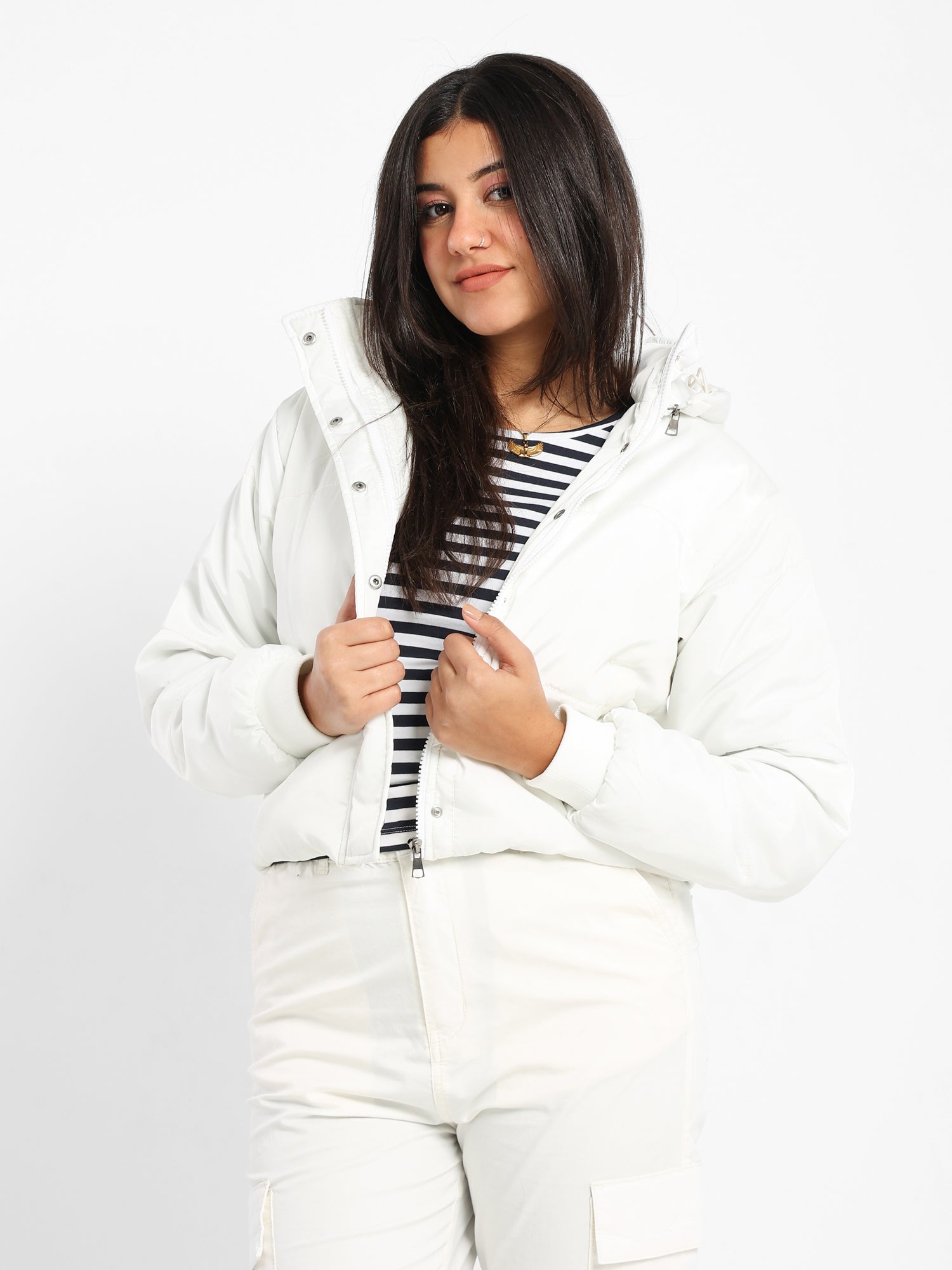 Bomber Jacket with Hood and Pocket