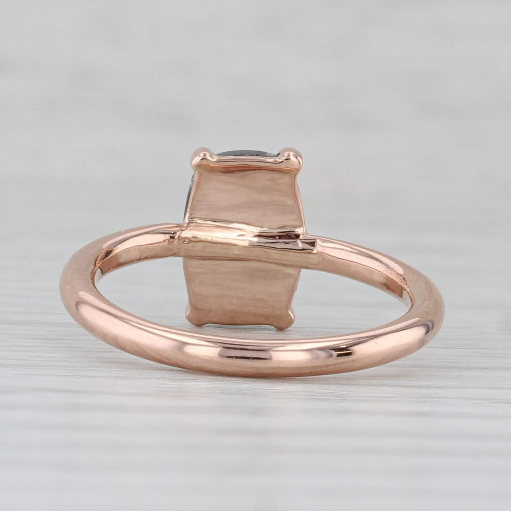 New Custom 1.58ct Galaxy Diamond Solitaire Ring 14k Rose Gold Size 6 Rose Cut
