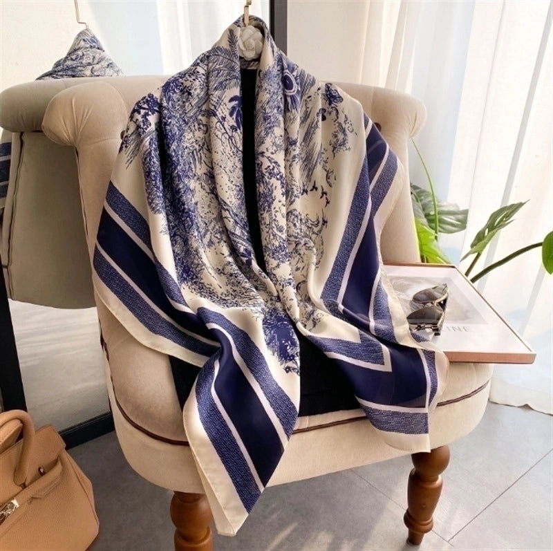 Women's Streetwear Flower Satin Printing Shawl