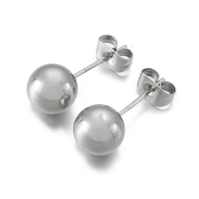 1 Pair Minimalist Round Plating Stainless Steel 18K Gold Plated Ear Studs