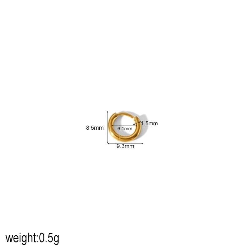 1 Piece IG Style Geometric Circle Plating 304 Stainless Steel 18K Gold Plated Hoop Earrings