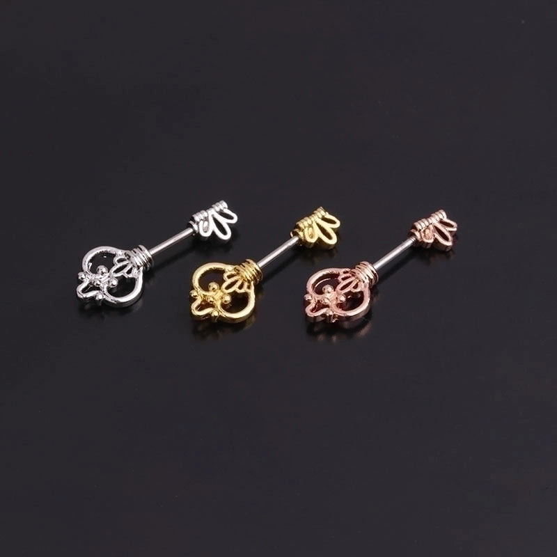 Ear Cartilage Rings & Studs Flower 316L Stainless Steel  Copper Inlaid Zircon
