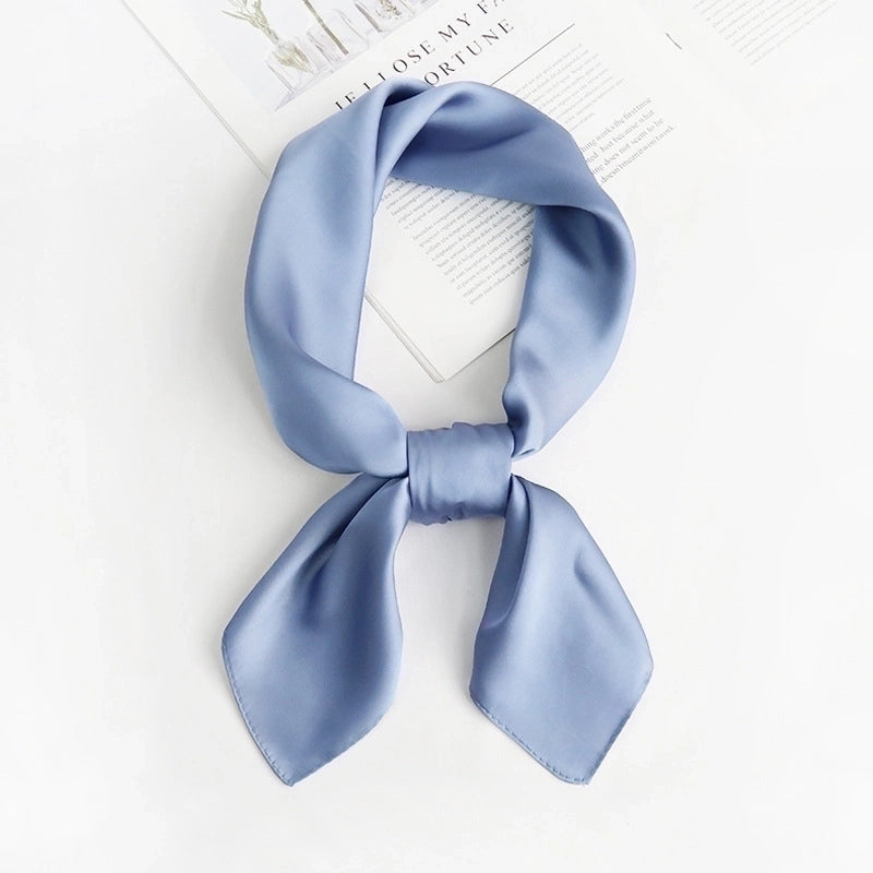 Women's Fashion Solid Color Satin Printing Silk Scarves
